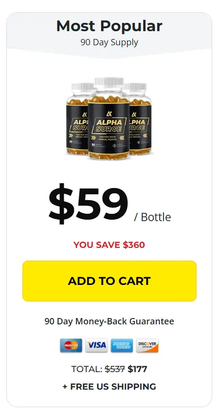 Alpha Surge 3 bottle most popular pack with free shipping